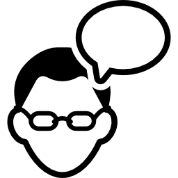 usuario con mensaje de gafas icono