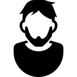 hombre con barba baja icono