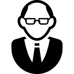 uomo calvo con cravatta e occhiali icona