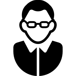 homme avec lunettes et chemise Icône