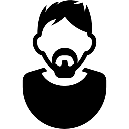 uomo con barba di capra e baffi icona