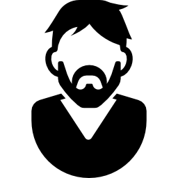 homme avec barbe et moustache Icône