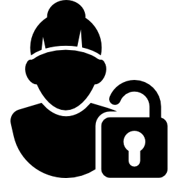 Woman with Bon and Unlock Padlock icon