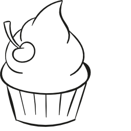 cupcake com cereja Ícone