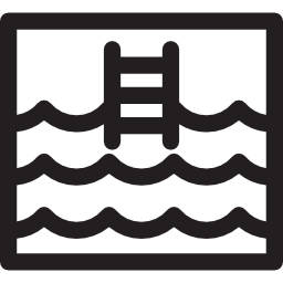 schwimmbadplatz mit leiter icon