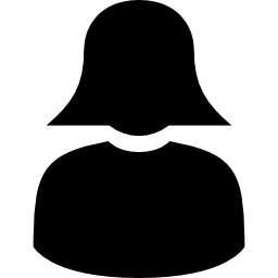 usuario femenino con cabello largo icono