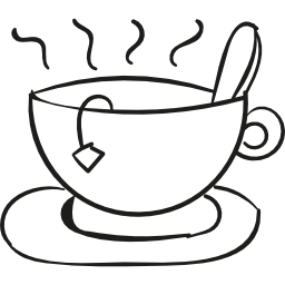 Hot mug doodle icon
