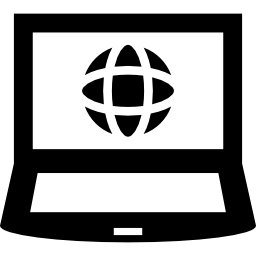 laptop met bol icoon
