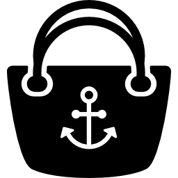 Anchor hand bag icon