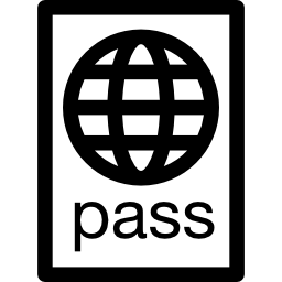 pasaporte con globo icono