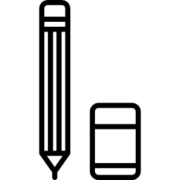 lápiz y borrador icono