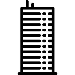grattacielo con antenne icona