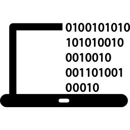 codice binario sul computer portatile icona