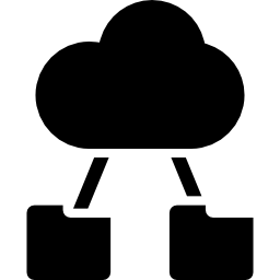 cloud mit ordnern verknüpft icon