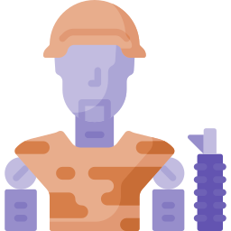 Robot soldier icon