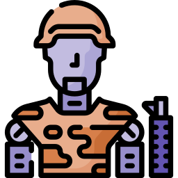 Robot soldier icon