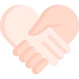 Heart handshake icon