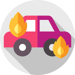 Car on fire icon