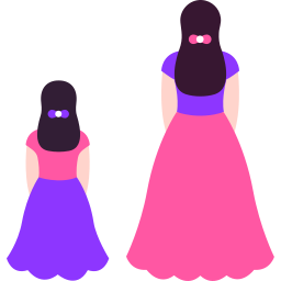 Mother and daughter icon