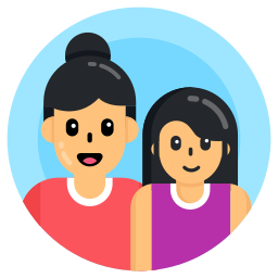Mother and daughter icon