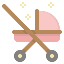 carrito de bebé icono