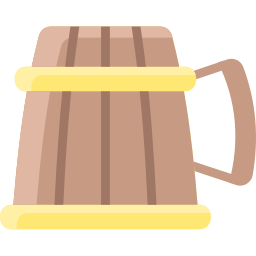 taza de madera icono