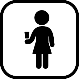 Женщина, держащая чашку иконка