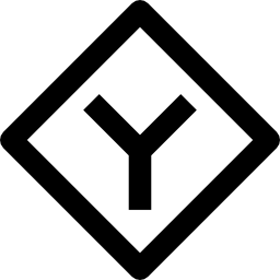 Y shaped intersection icon