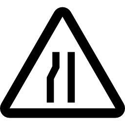 señal de carril izquierdo estrecho icono