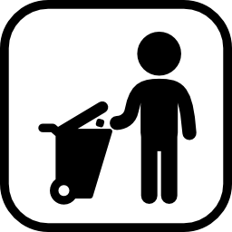 gebruik een vuilnisbakbord icoon