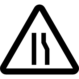 señal de carril derecho estrecho icono