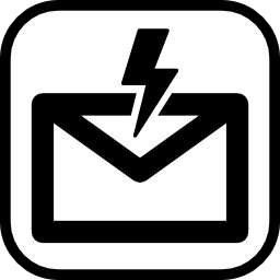 nuova e-mail con segno di fulmine icona