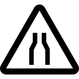 signo de dos carriles estrechos icono