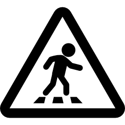 precaución al cruzar la carretera icono