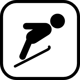 saltar signo de esquí icono