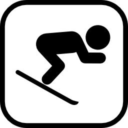 Skiing sign icon