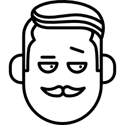 Boy with Moustache and Up Eyebrow icon