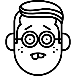 nerd jongensgezicht icoon
