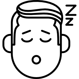 jongen met slapend gezicht icoon