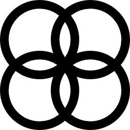 simbolo di quattro cerchi icona