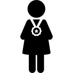 Женщина с медалью иконка