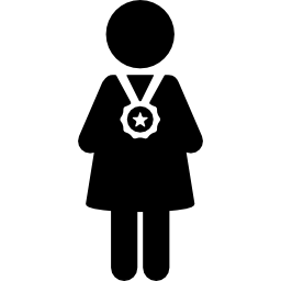 femme avec médaille Icône