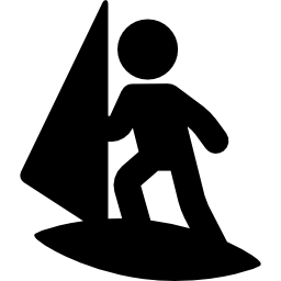 hombre, windsurf icono