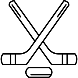 hockeysticks en puck icoon