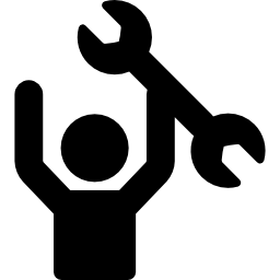 mechaniker mit schraubenschlüssel icon