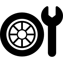 roue et clé Icône