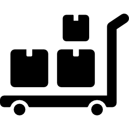 chariot avec paquets Icône