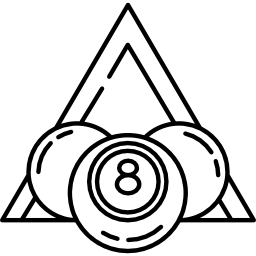 palle da biliardo con triangolo icona