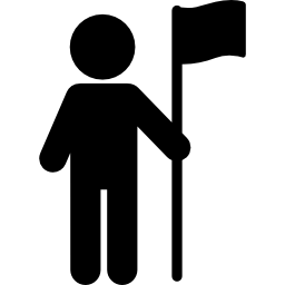 uomo con bandiera icona