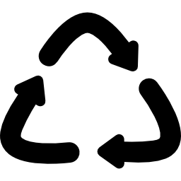 símbolo curvo de reciclagem Ícone